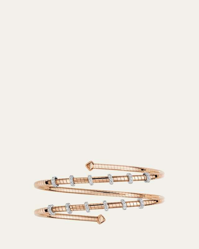 18K Rose Gold Diamond Wrap Bracelet